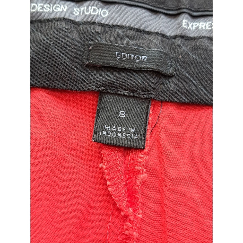 Express Design Studio Red Editor Bermuda Shorts Womens Stretch Cotton Size 8 - Picture 3 of 9